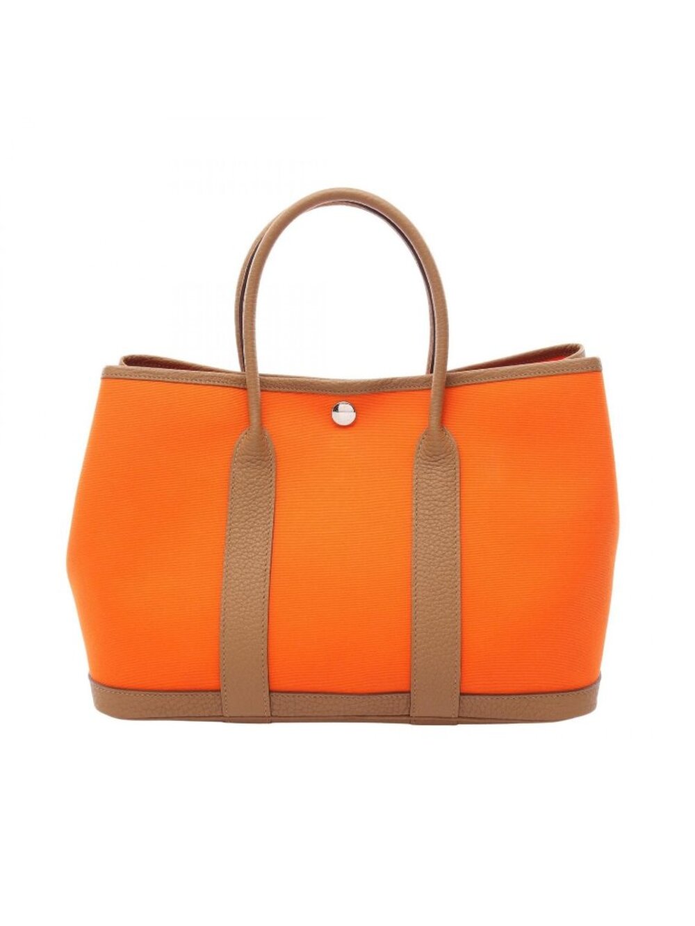 Hermes Tote Bag Garden Party TPM Orange Biscuit Canvas Leather